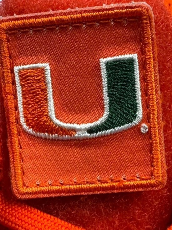RARE Miami Hurricanes x Adidas Ultra Boost Sneakers Orange Men\'s Size 8.5 42 EU